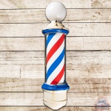 Lighted Wall Mount Glass Barber Pole with Motion