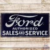 Ford Authorized Sales and Service SS Porcelain Sign