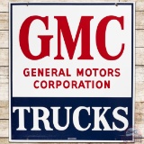 GMC General Motors Corporation Trucks DS Porcelain Sign