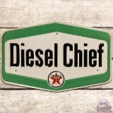 Texaco Diesel Chief Embossed SS Tin Gas Pump Plate Sign