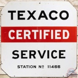 Texaco Certified Service Station DS Porcelain Sign