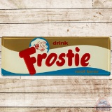 NOS Drink Frostie Root Beer Emb. SS Tin Sign w/ Paper
