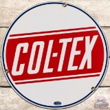Coltex Gasoline SS Porcelain Pump Plate Sign