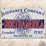Insurance Company of North America SS Porcelain Sign w/ Eagle Logo