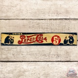 Drink Pepsi Cola Double Dot Embossed SS Tin Sign w/ Keystone Cops