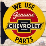 We Use Genuine Chevrolet Parts DS Tin Flange Sign