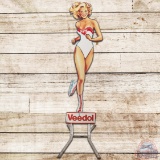 Rare Veedol Motor Oil Skater Girl Die Cut DS Curb Sign