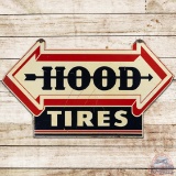 Hood Tires Die Cut DS Tin Sign w/ Arrow
