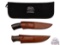 Two Citadel Fixed Blade Knives Possible Buffalo Horn and Teakwood Handles