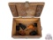 Vintage Wood U.S. Stamped Crate and Assorted Gun Holsters