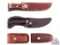 Two Fixed Blade Knives Including Olsen OK and Two Lockback Folders
