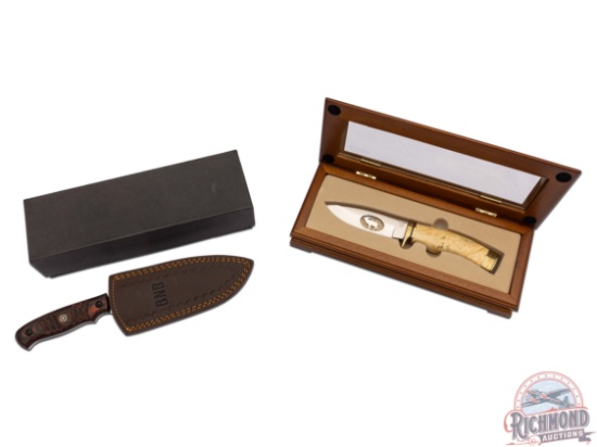 Buck Limited Edition Vanguard Knife with Display Case & BNB Fixed Blade Knife