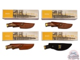 Four New Buck Outdoor Fixed Blade Knives Vanguard, Burlwood, Pro Gold Cabela's