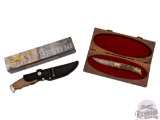 Two Limited Edition Browning Knives NWTF Fixed and Damascus Folder