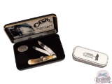 Two Case Knives Johnny Cash Commemorative Stag & Bone Trapper