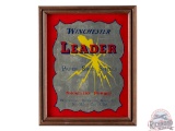 Winchester Leader Paper Shot Shells Smokeless Powder Framed Advertising Mirror Sign