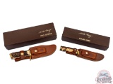 Pair Schrade Uncle Henry Fixed Blade Pro Hunter & Golden Spike Knives in Original Boxes