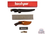 New Kershaw Filet Knife, Boker Fixed Blade and Stag Handle Pocket Folder