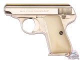 1952 Armi Galesi Brescia Brevetto Model 9 Nickel .25 ACP Semi-Auto Pocket Pistol