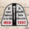 1936 If Your Battery is the Red Electric Test Die Cut Single Sided Porcelain Sign