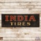 Early India Tires Single Sided Tin Sign w/ Wooden Frame