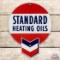 Fantastic Standard Heating Oils Die Cut Single Sided Porcelain Sign w/ Hallmark Logo
