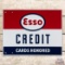 Impressive Esso Service Station Credit Cards Honored Double Sided Porcelain Logo Sign