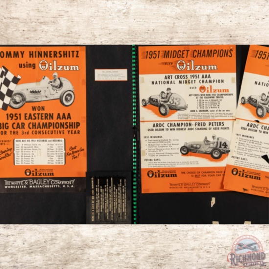 1952 Oilzum Motor Oil Important Paper Ephemera Lot White & Bagley