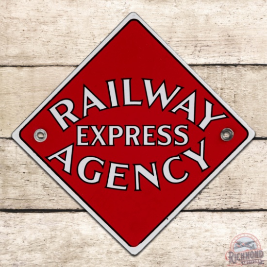 Fantastic Railway Express Agency Single Sided Porcelain Sign