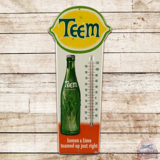 Fantastic Teem Lemon & Lime Single Sided Tin Die Cut Thermometer  Sign w/ Bottle