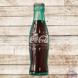 Coca-Cola 6' Single Sided Tin Convex Bottle Sign