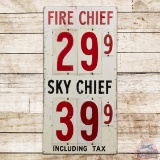 1962 Texaco Fire Chief Sky Chief Service Station Gasoline Price Sign