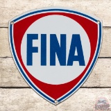Terrific Fina Gasoline Single Sided Porcelain Pump Plate Sign