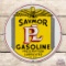 Scarce Savmor PL Gasoline Single Sided Porcelain Pump Plate Sign w/ Eagle Oklahoma City