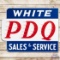 Exceptional White PDQ Trucks Sales & Service Die Cut Double Sided Porcelain Sign