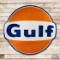 Amazing Gulf Gasoline Service Station 6' Die Cut Single Sided Porcelain Sign