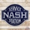 Nash Service Station Die Cut Double Sided Porcelain Sign