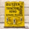 Pure Oil Co. Blitzen Tractor King Spark Plugs Countertop Metal Display w/ Traffic Cop