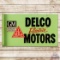 Scarce GM General Motors Delco Double Sided Tin Flange Sign w/ Logo