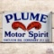 Plume Motor Spirit Vacuum Oil Company Double Sided Porcelain Flange Sign w/ Logo