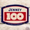 Scarce Jenney 100 Gasoline Single Sided Porcelain Pump Plate Sign Boston Mass