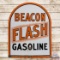 Rare Beacon Flash Gasoline Double Sided Porcelain Tombstone Sign