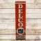 Amazing 1953 Delco Batteries Vertical Single Sided Tin Sign
