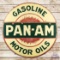 Scarce Pan-Am Gasoline Motor Oils 6' Single Sided Porcelain Sign w/ Frame