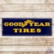 Superb Goodyear Tires Horizontal Single Sided Porcelain Sign w/ Wingfoot Logo