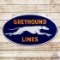 Excellent Greyhound Bus Lines Die Cut Double Sided Porcelain Sign w/ Logo