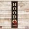 Hood Tires Vertical Single Sided Tin 6.5' Sign w/ Flag Man