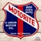 Motorite Union Oil Company Die Cut Double Sided Porcelain Shield Sign
