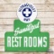 Rare Sinclair Ultraviolet Ray Sanitized Rest Rooms Die Cut Single Sided Porcelain Sign