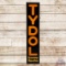 NOS Tydol Economy Gasoline Vertical Single Sided Tin Sign w/ Wooden Frame